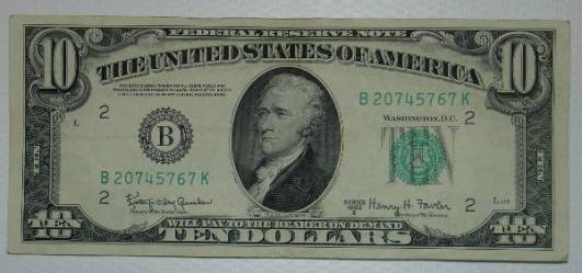 How Much Is A 1950 B Series 10 Dollar Bill With No In God We Trust ...